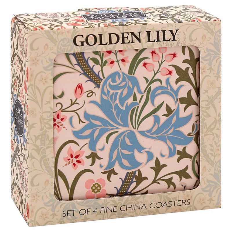 Lesser & Pavey Golden Lily Ceramic Coasters S4