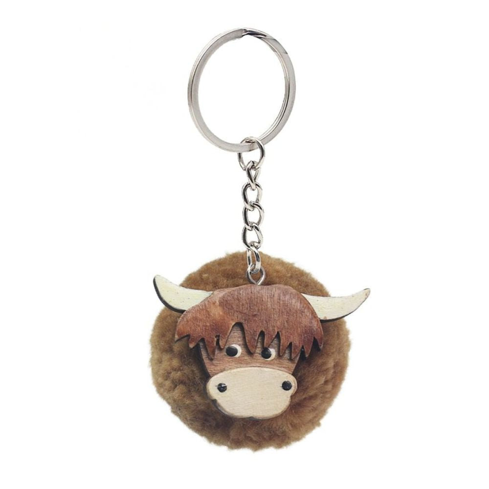 Lesser & Pavey Highland Cow Keyring British souvenir keyring product image
