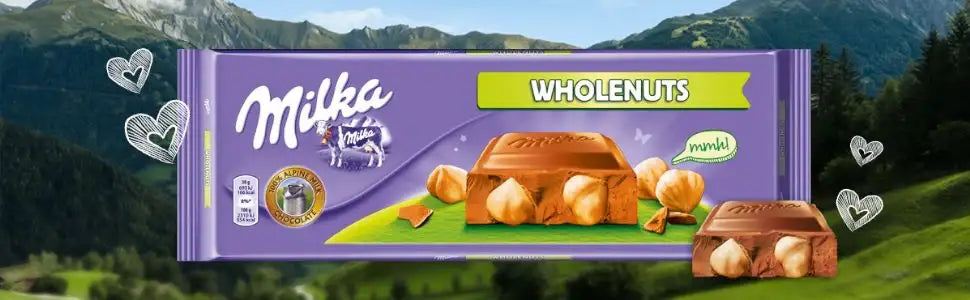 Milka Alpine Whole Hazelnuts Chocolate Bar 270g