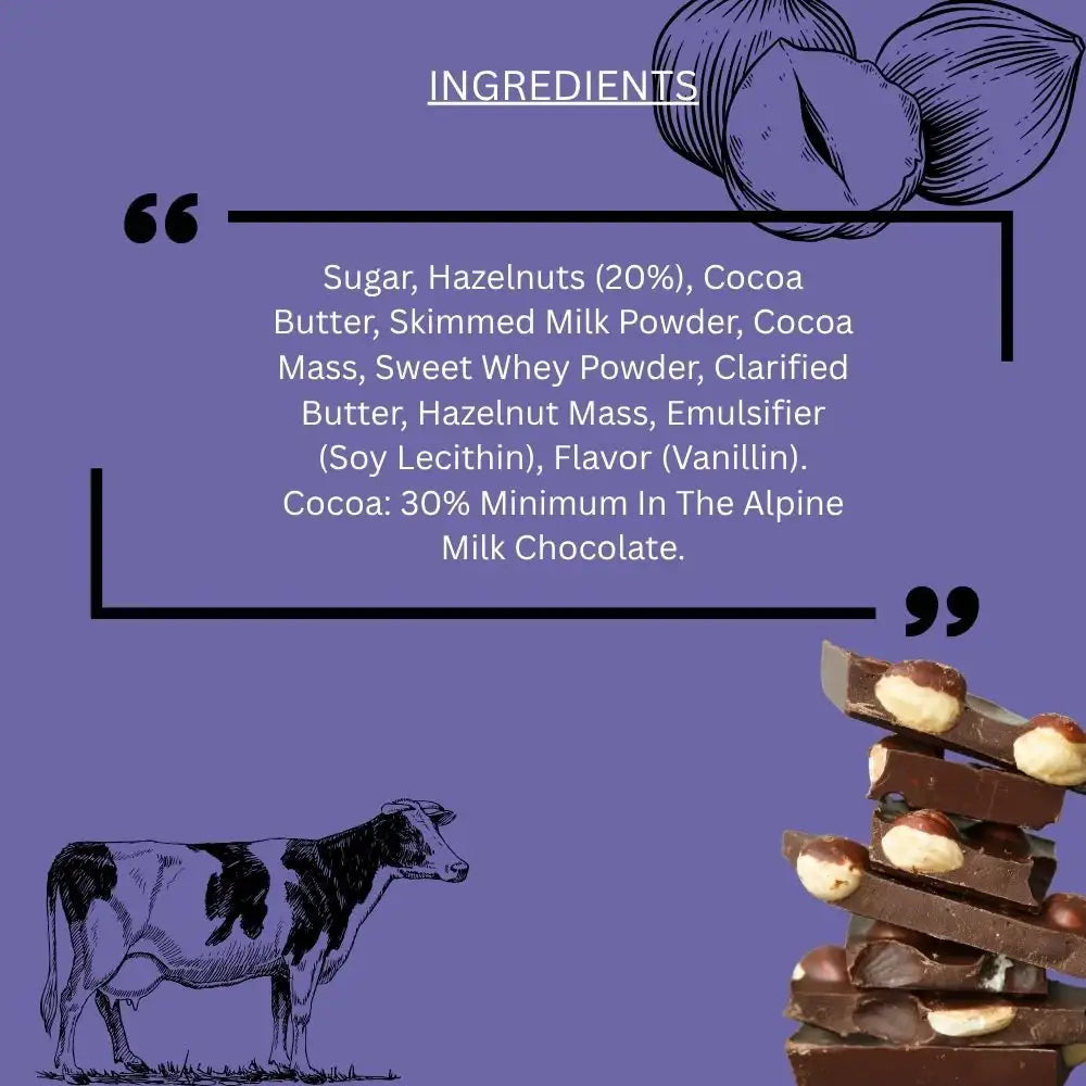 Milka Alpine Whole Hazelnuts Chocolate Bar 270g