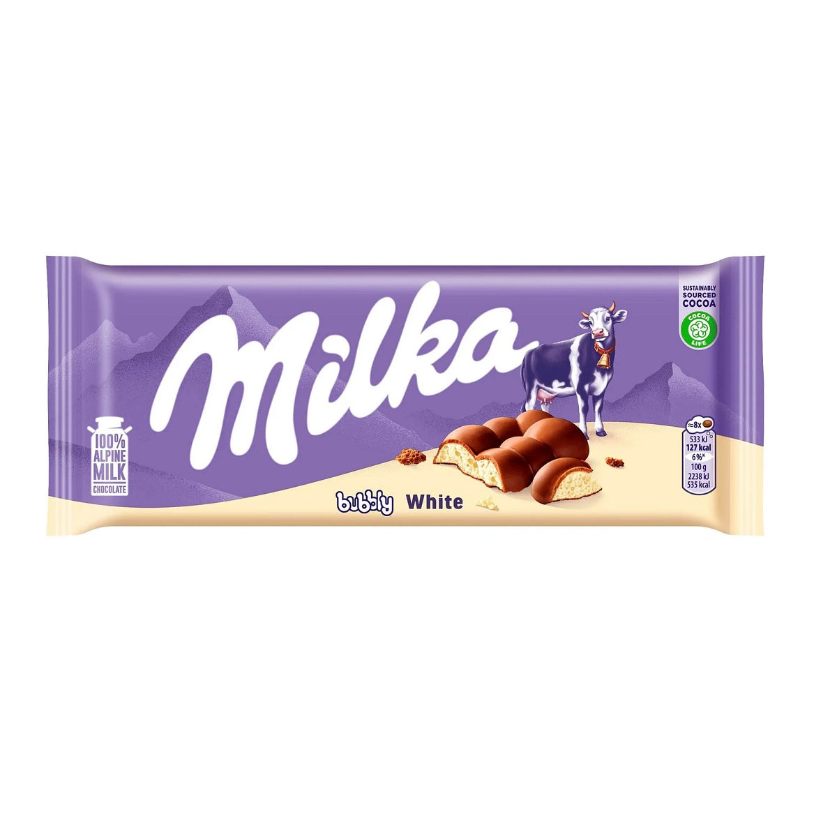 Milka Bubbly Milk & White Chocolate Bar 95g product image