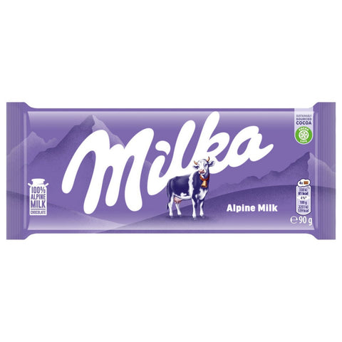 Milka Alpine Milk Chocolate Bar 90g - British Food Supplies