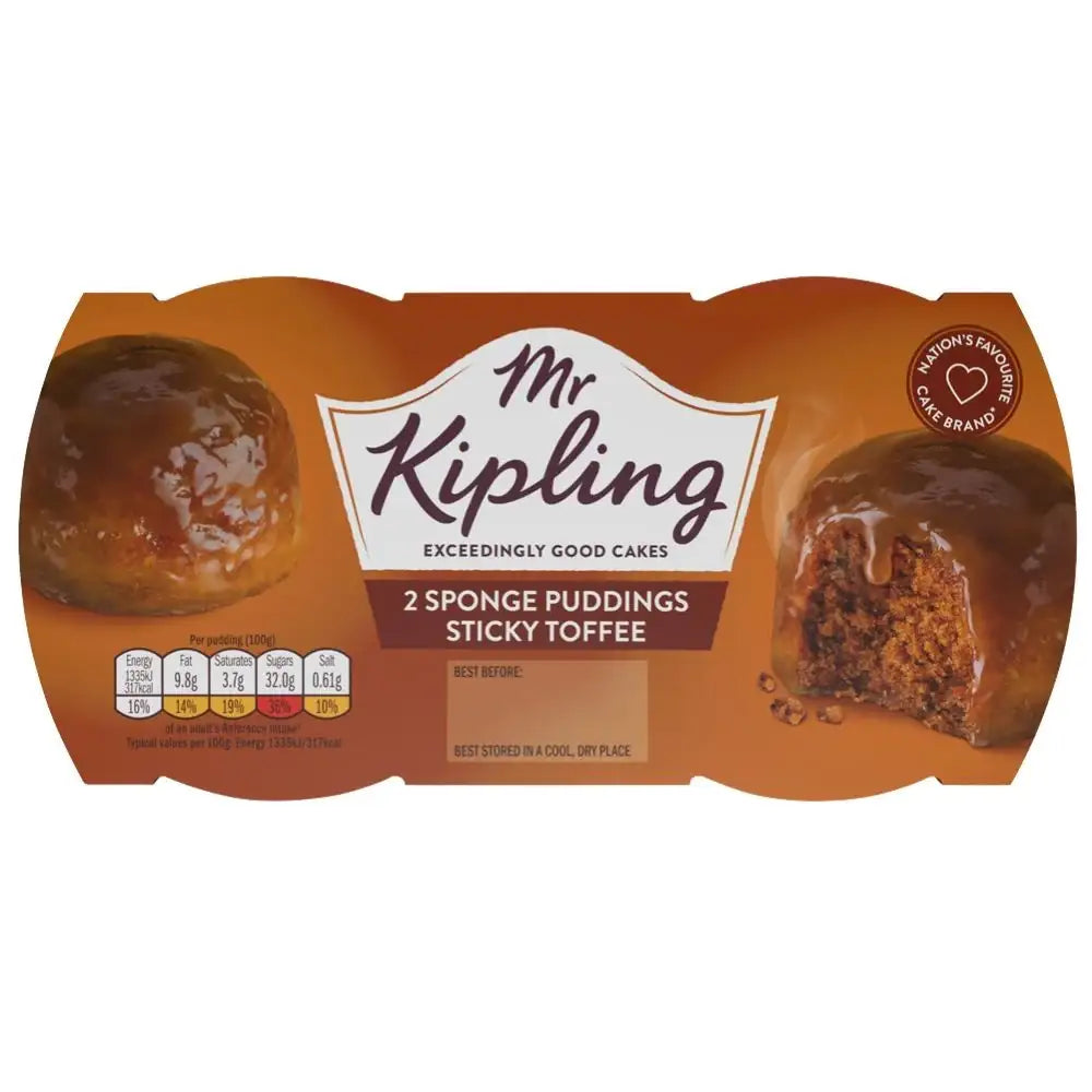 Mr Kipling Sticky Toffee Sponge Puddings 2X108g