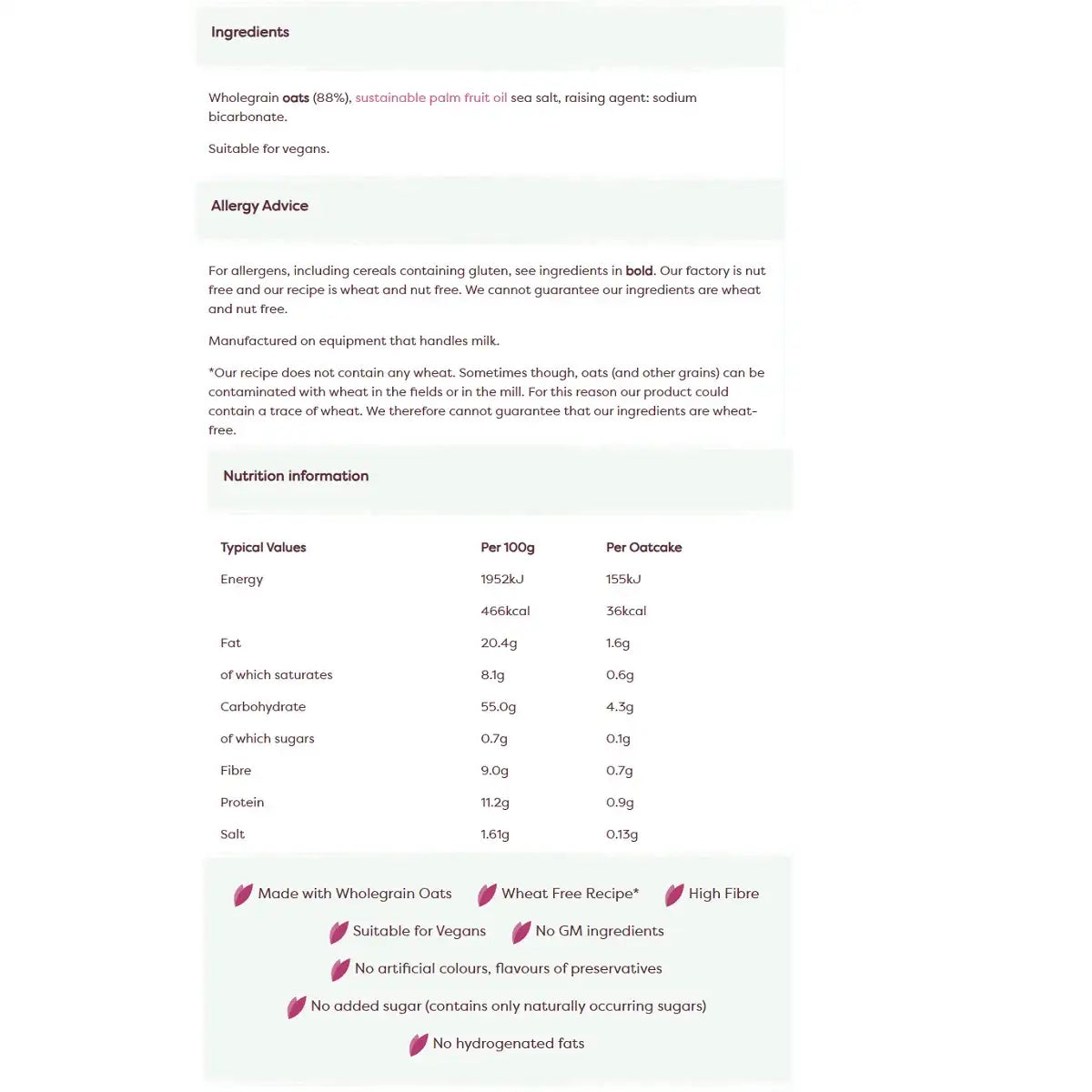 Nairns Fine Milled Oat Cakes 218g