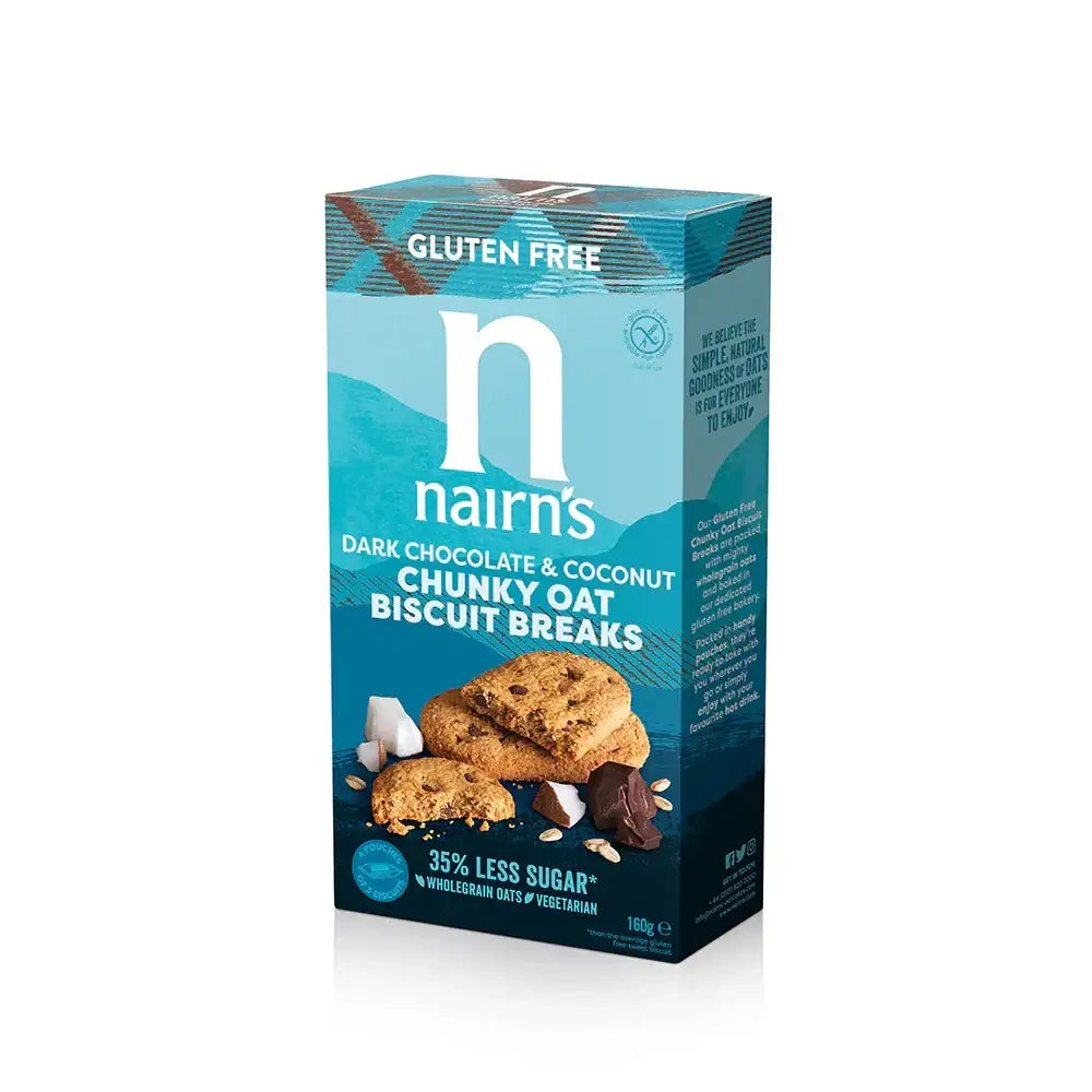 Nairn's Gluten Free Dark Chocolate & Coconut Biscuit Break Chunky 160g