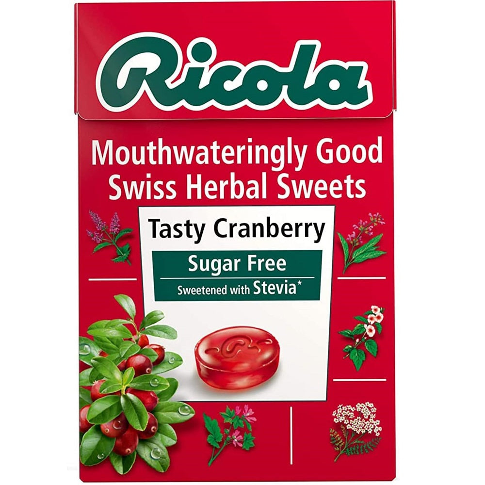 Ricola Tasty Cranberry with Vitamin C - Sugar Free Swiss Herbal Sweets 45g
