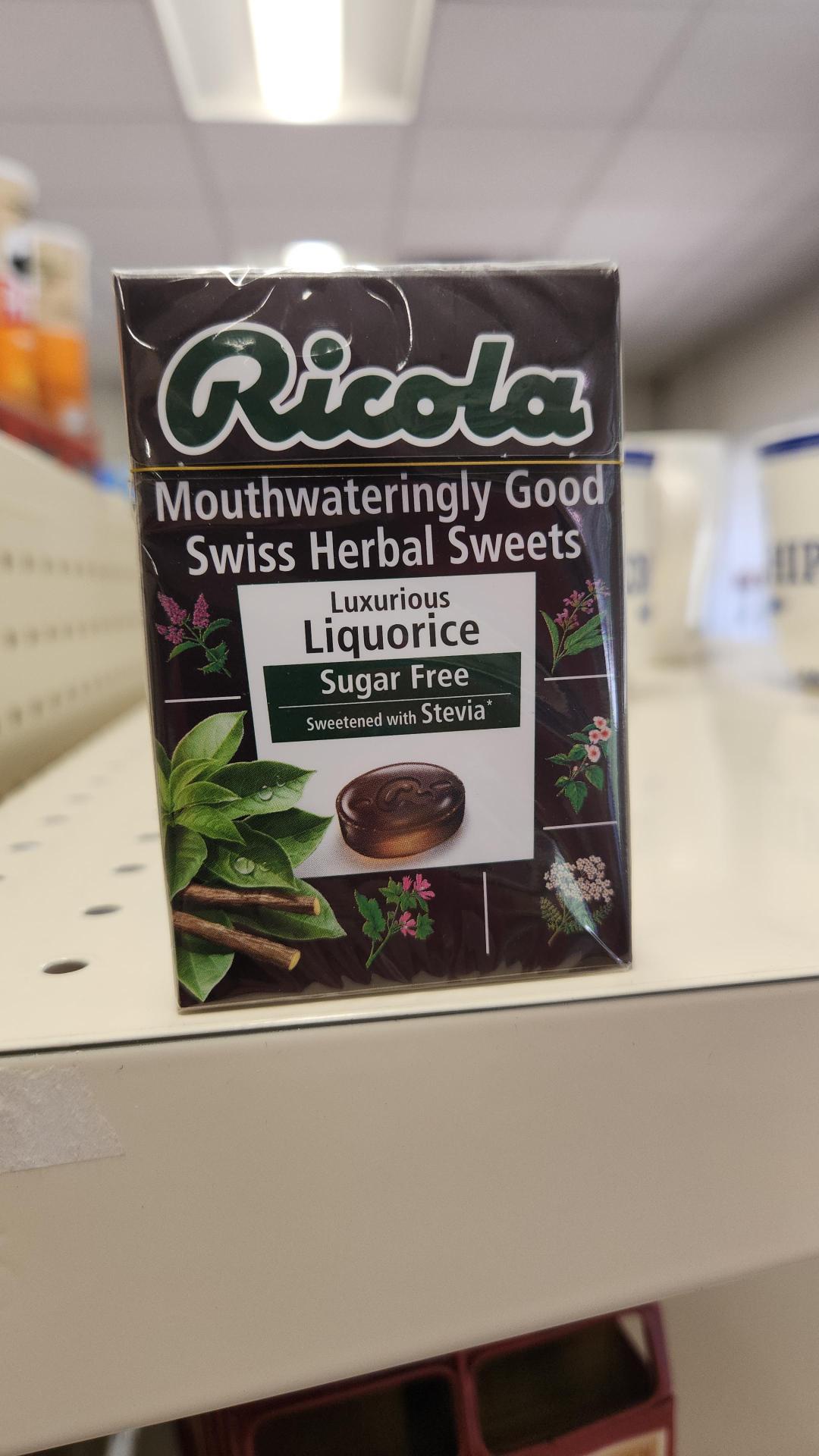 Ricola Liquorice Sugar Free Swiss Herbal Sweets 45g product image