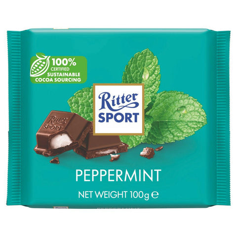 Ritter Sport Dark Chocolate Peppermint 100G - British Food Supplies