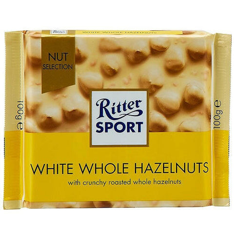 Ritter Sport White Whole Hazelnuts Chocolate 100 G - British Food Supplies