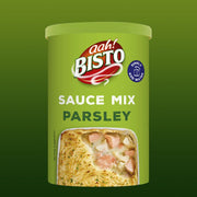 Bisto parsley sauce mix in a 170g tub.