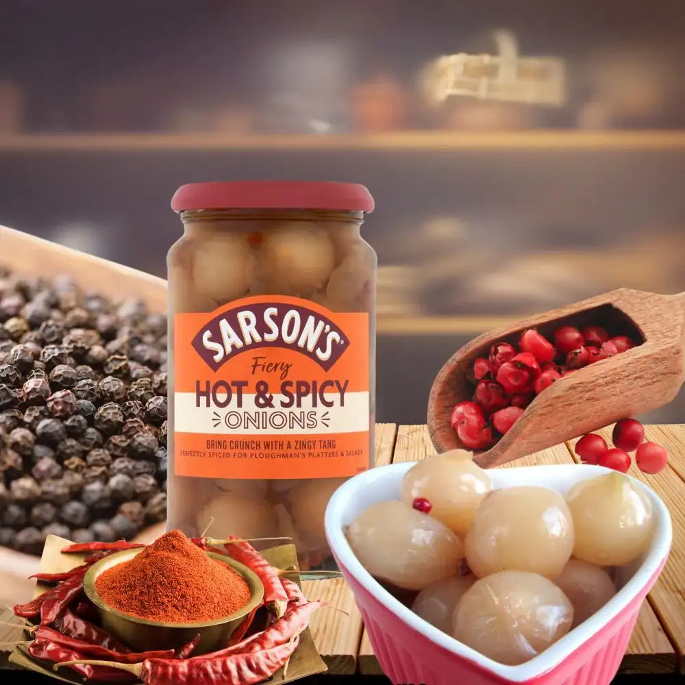 Sarson's Hot & Spicy Silverskin Onions Pickle 460g