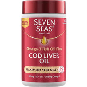 Seven Seas Cod Liver Omega-3 Fish Oil Plus Maximum Strength - 60 Capsules