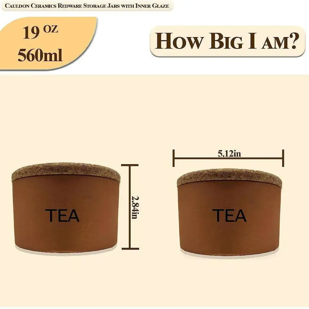 Cauldon Redware Small Tea Storage Jar in Terracotta Inner Glazed - British Food Supplies