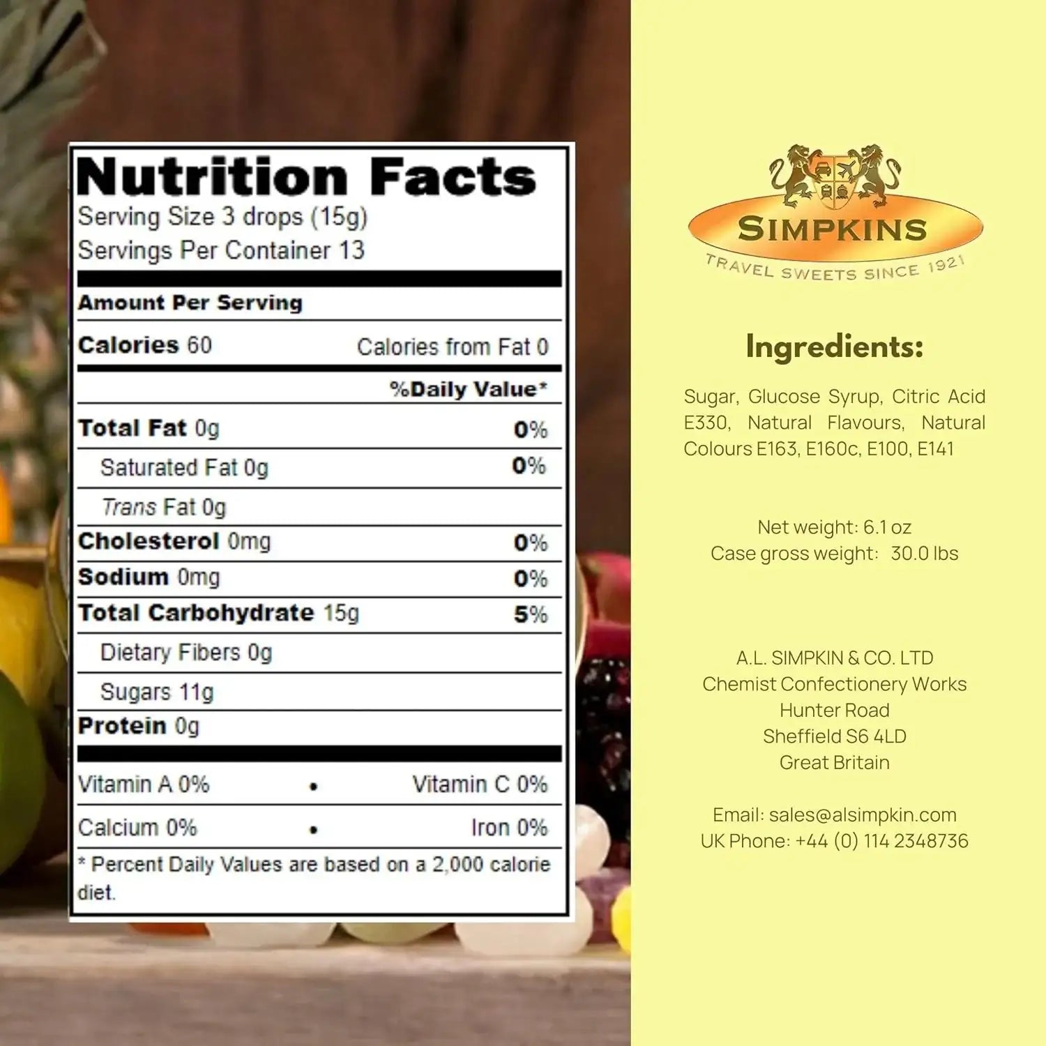 Simpkins Tropical Fruit- 7 oz.