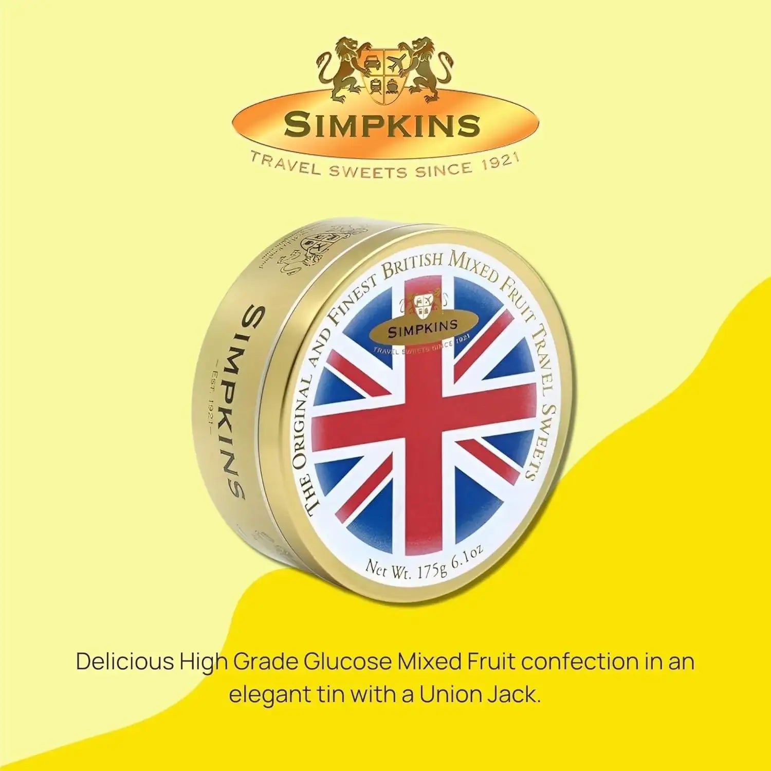 Simpkins Mixed Fruit Drops Union Jack Tin 175g