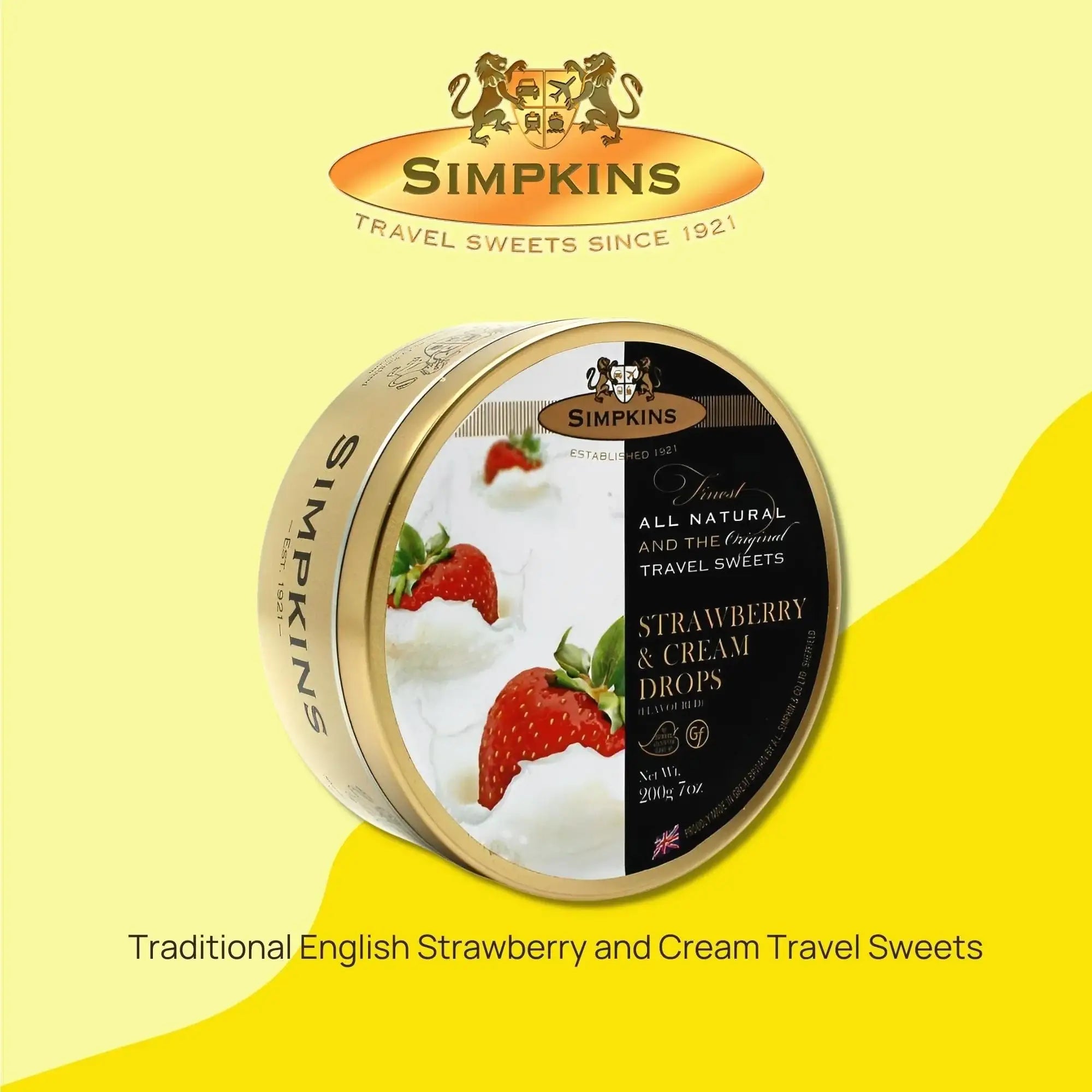 Simpkins Travel Strawberry and Cream Sweets 200g