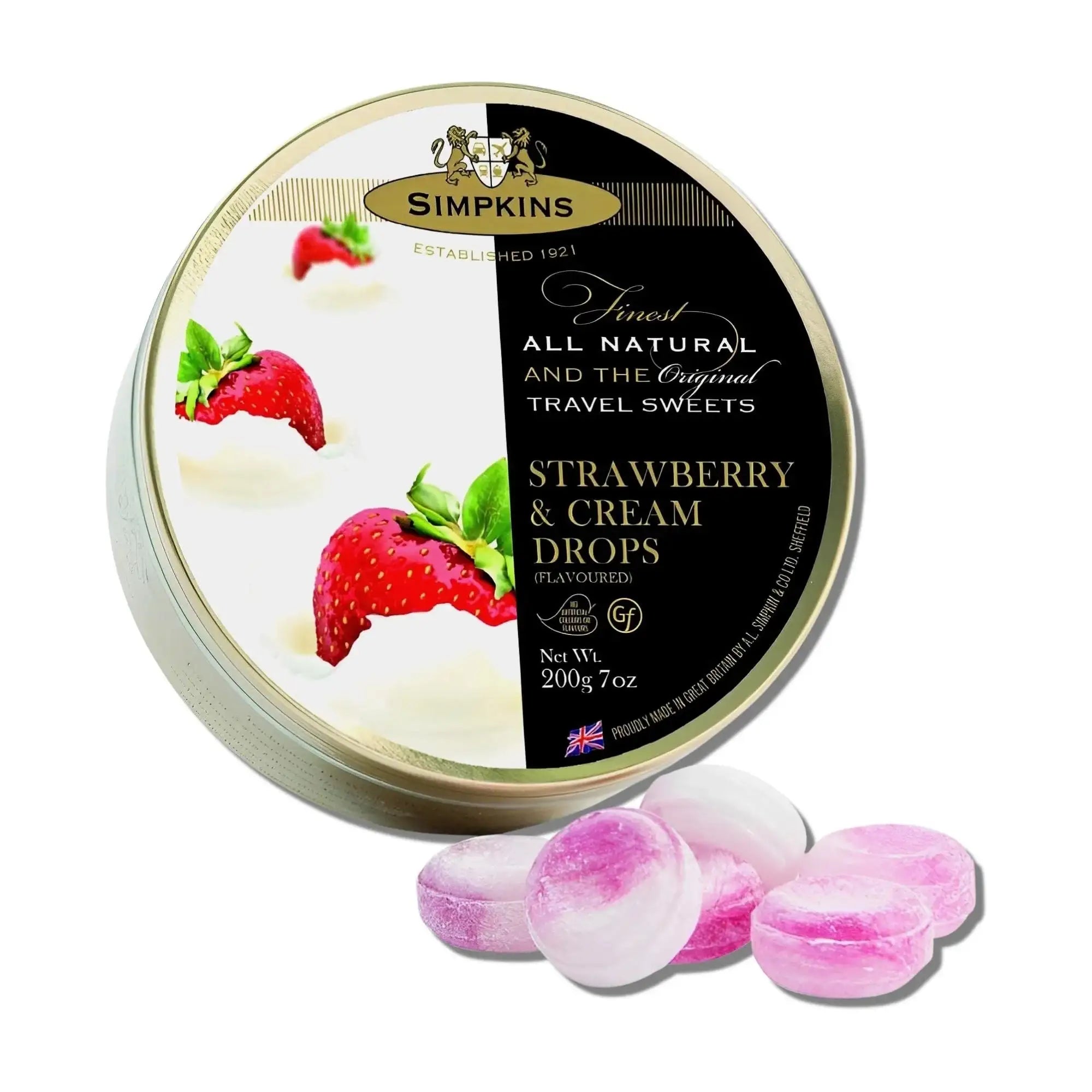 Simpkins Travel Strawberry and Cream Sweets 200g