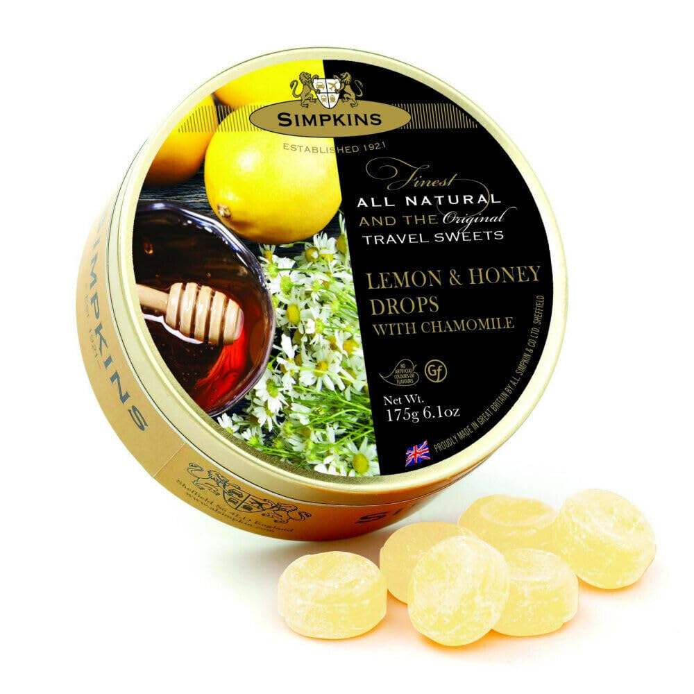 Simpkins Honey & Lemon Drops with Chamomile Flavor Candy 175g
