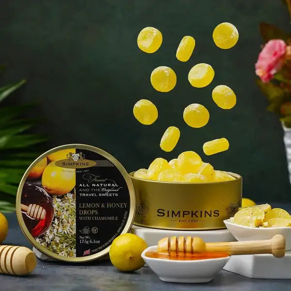 Simpkins Honey & Lemon Drops with Chamomile Flavor Candy 175g