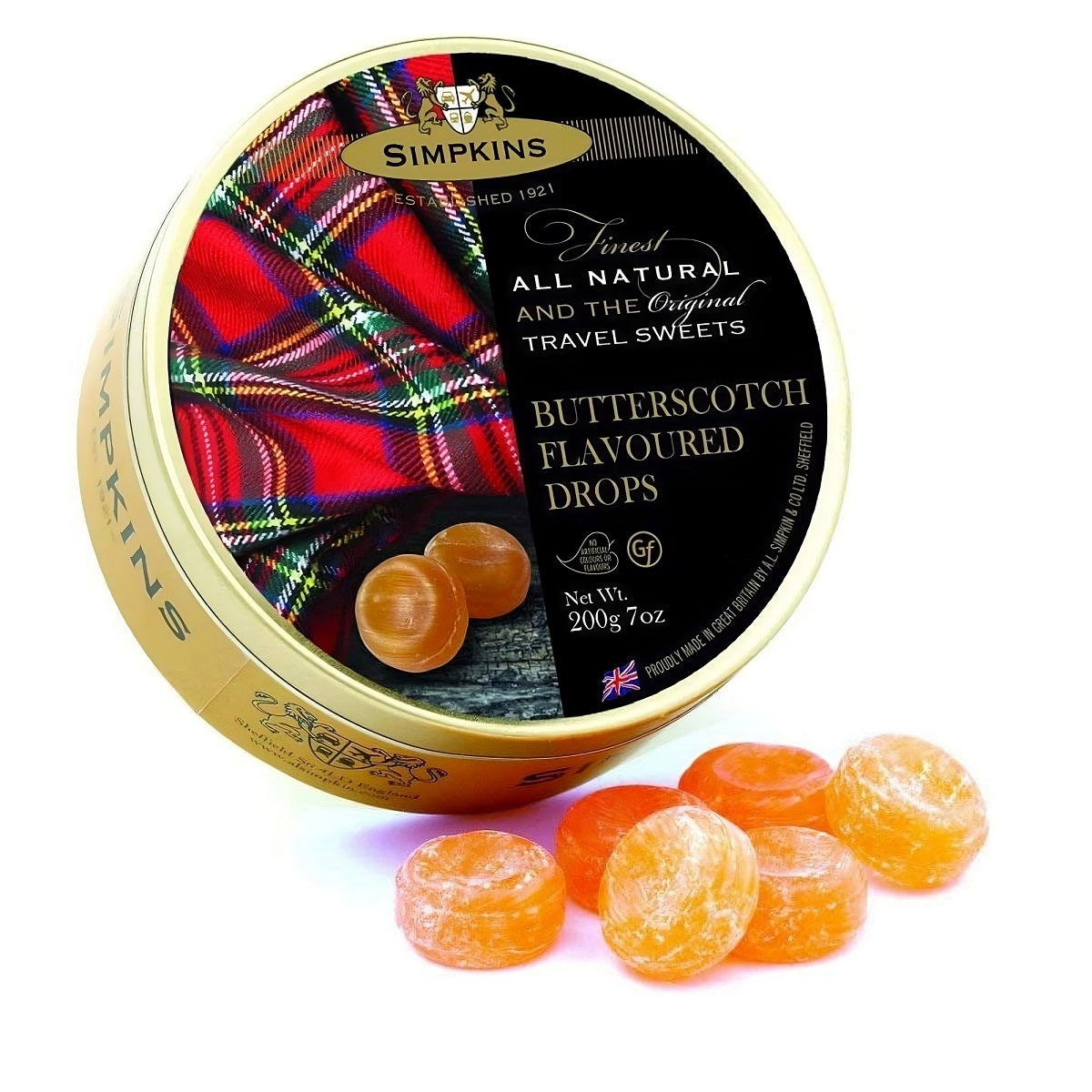 Simpkins Butterscotch Flavoured Travel Sweets 200g product image