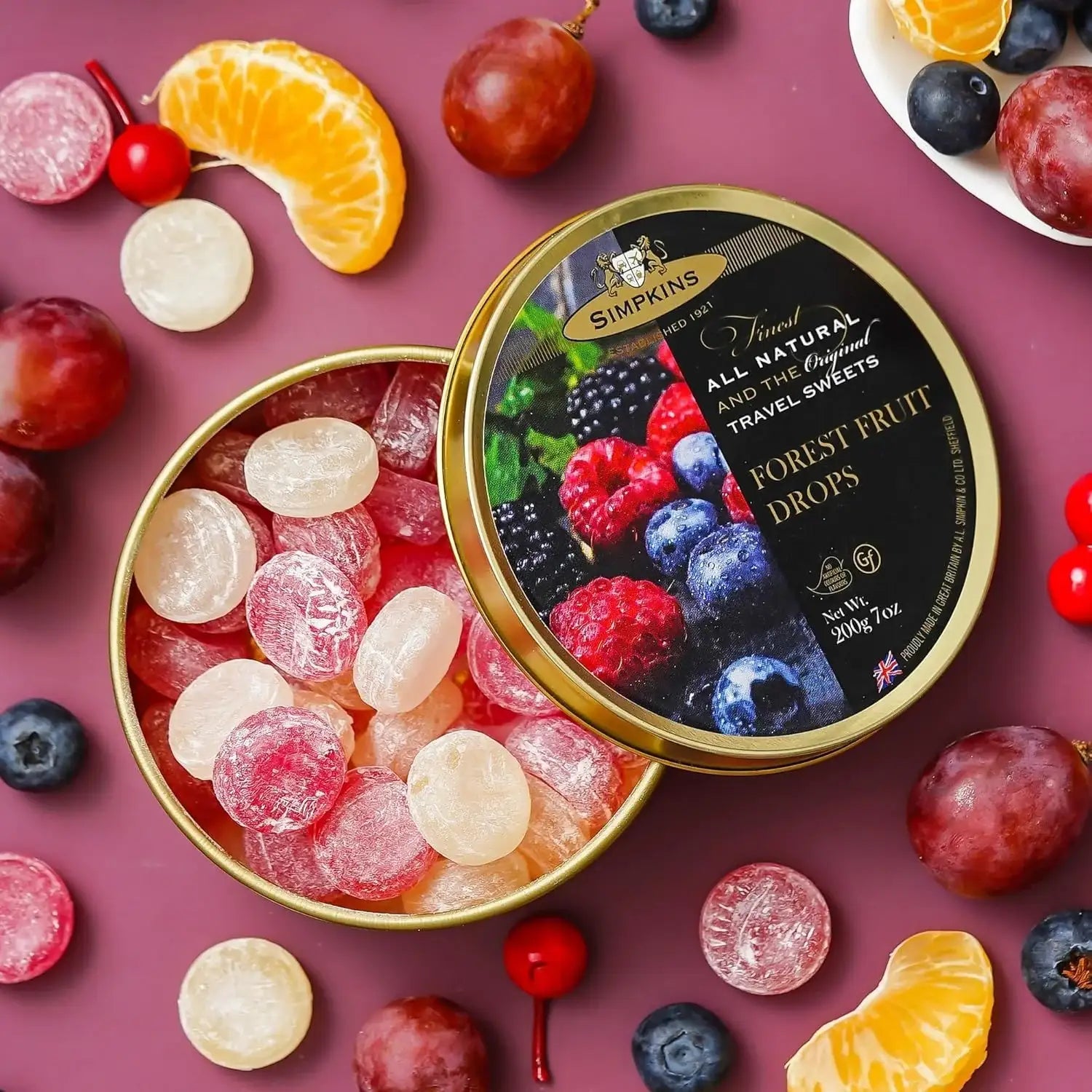 Simpkins Travel Sweets, Forest Fruit Drops, 200g