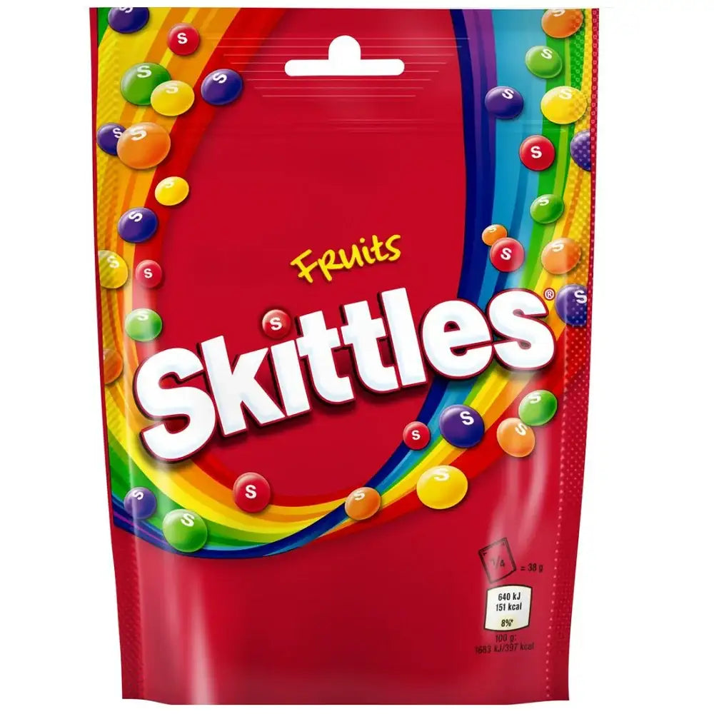 Skittles Vegan Chewy Sweets Fruit Flavoured Pouch Bag 136g