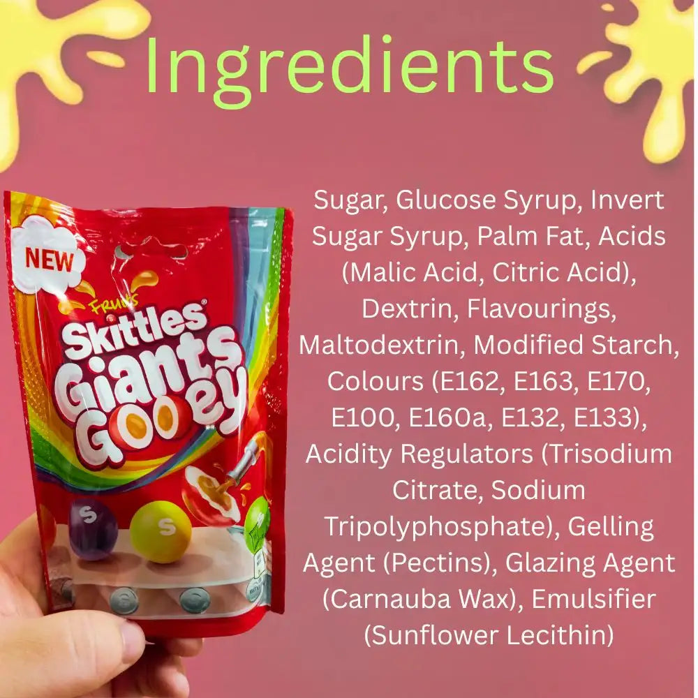 Skittles Giants Gooey Vegan Chewy Sweets Bag 109g