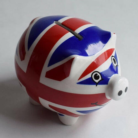 Lesser & Pavey Piggy Bank/Money Pig - Union Jack Design - British Food Supplies