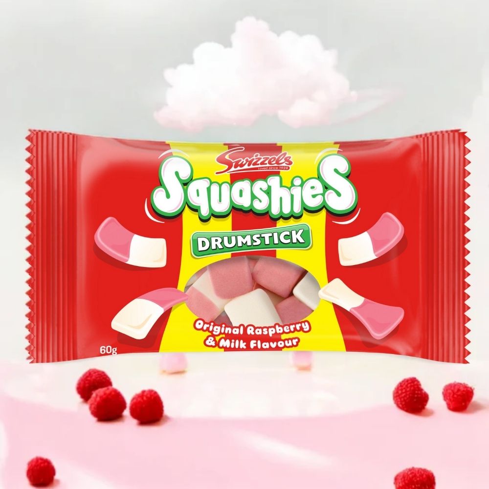 Swizzels Drumstick Squashies Original Raspberry & Milk Flavour 60g