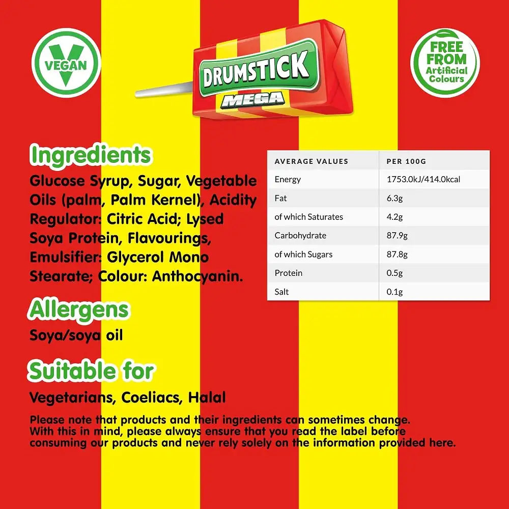 Swizzels Matlow Mega Drumstick Lollies 28g