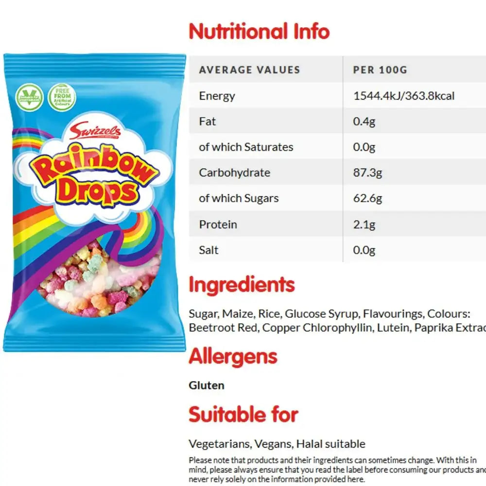 Swizzels Rainbow Drops Bags 32g