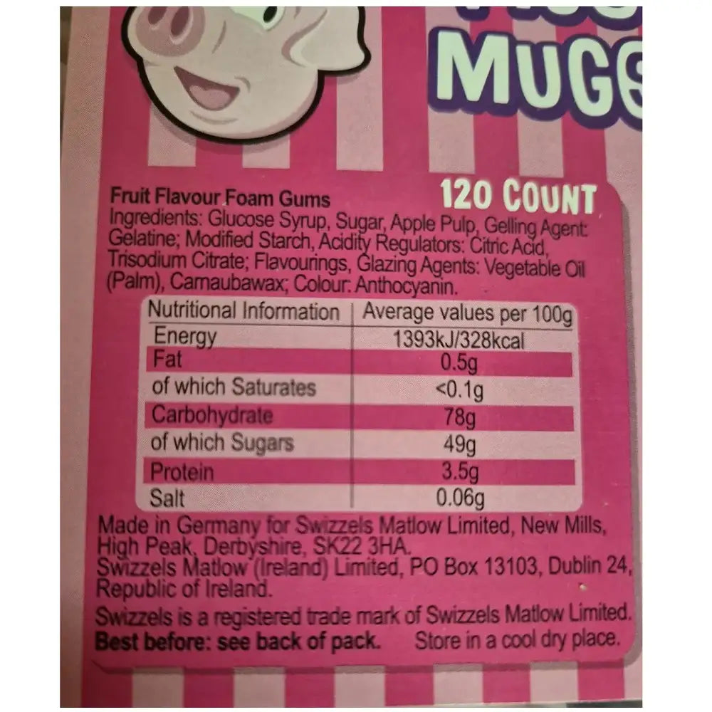 Swizzels Pigs Mugs Sweet Tub 120pc 600g