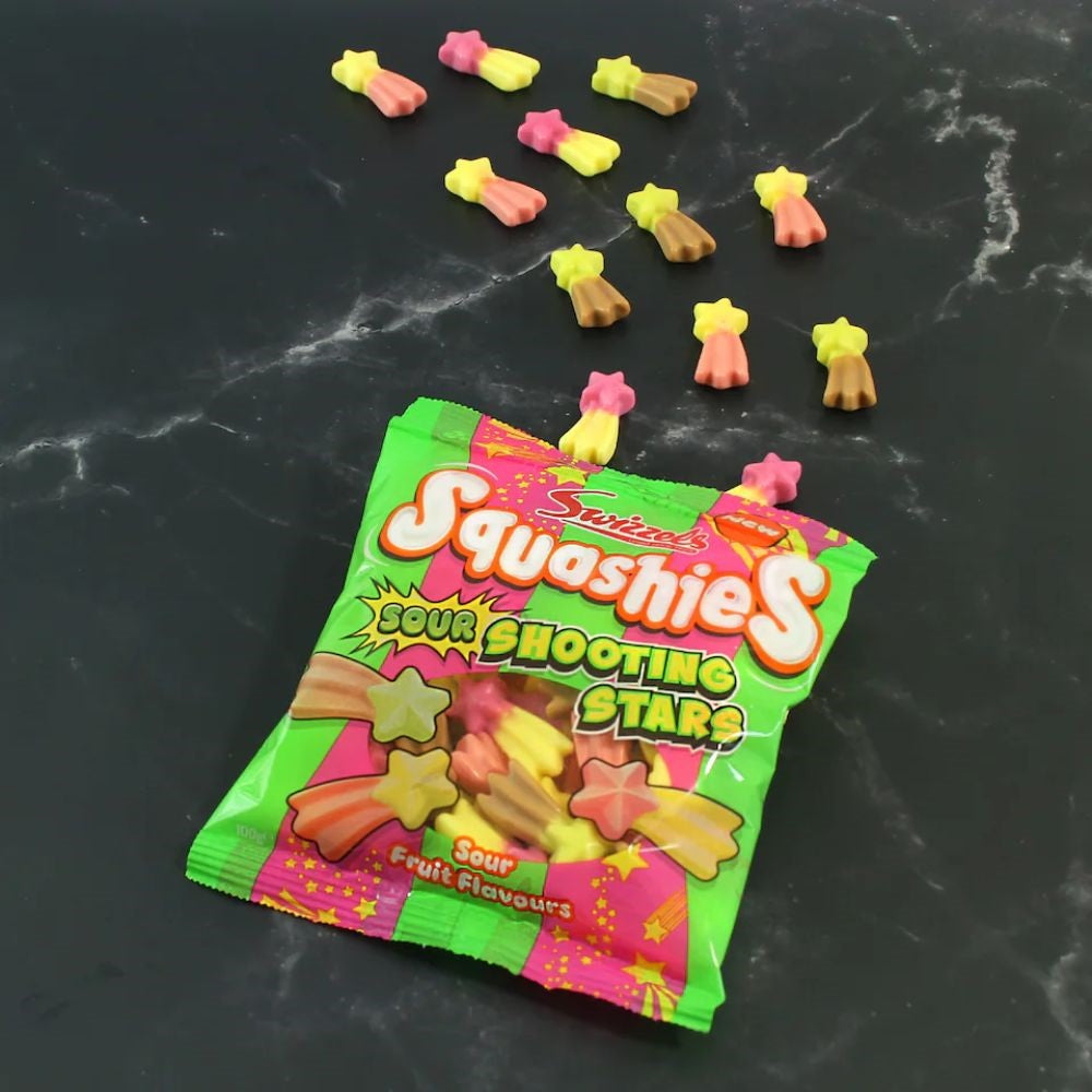 Swizzels Squashies Sour Shooting Stars Gums 100g (Pack of 1)