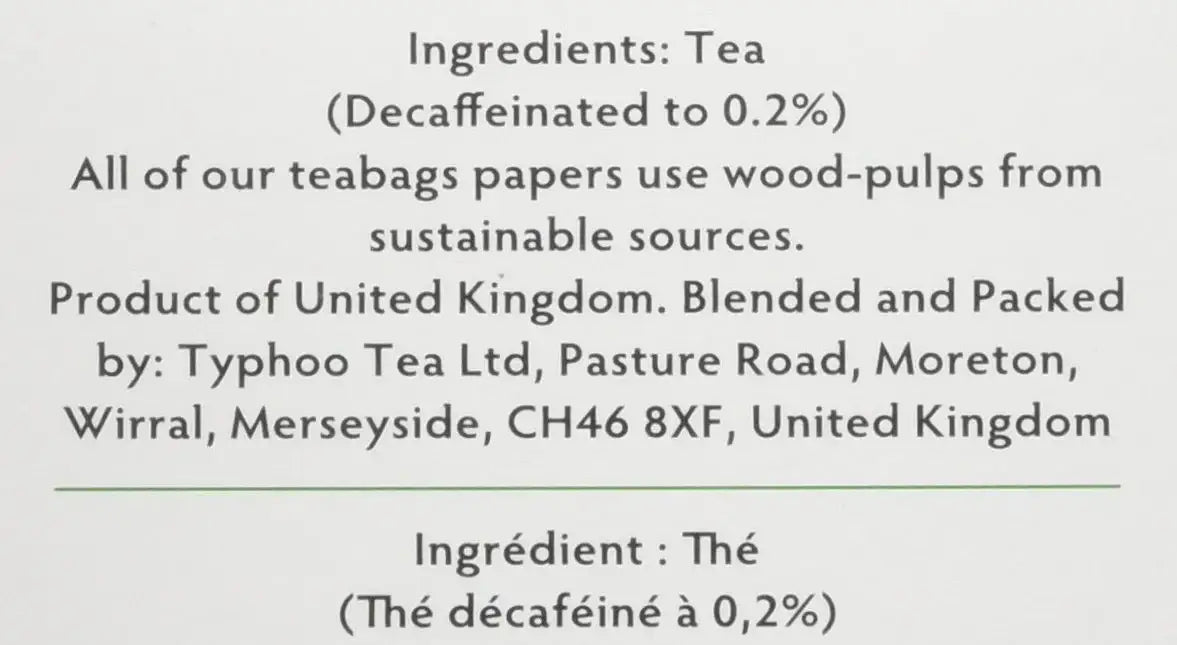 Typhoo Decaf Tea Bags 80 Bags 160g