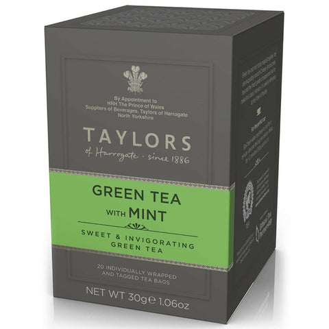 Taylors of Harrogate Green Tea with Mint, 20 Teabags - British Food Supplies