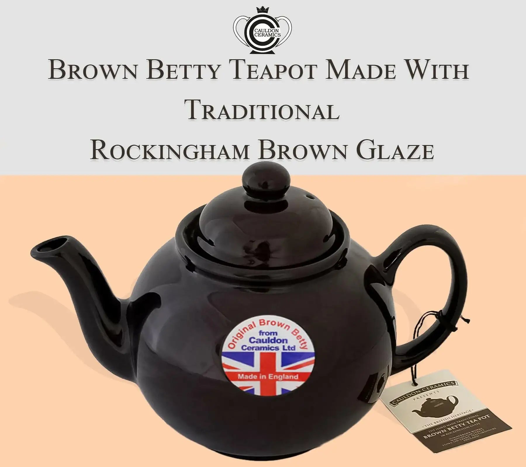 Cauldon Ceramics Brown Betty 4-Cup Teapot in Rockingham Brown - British Food Supplies