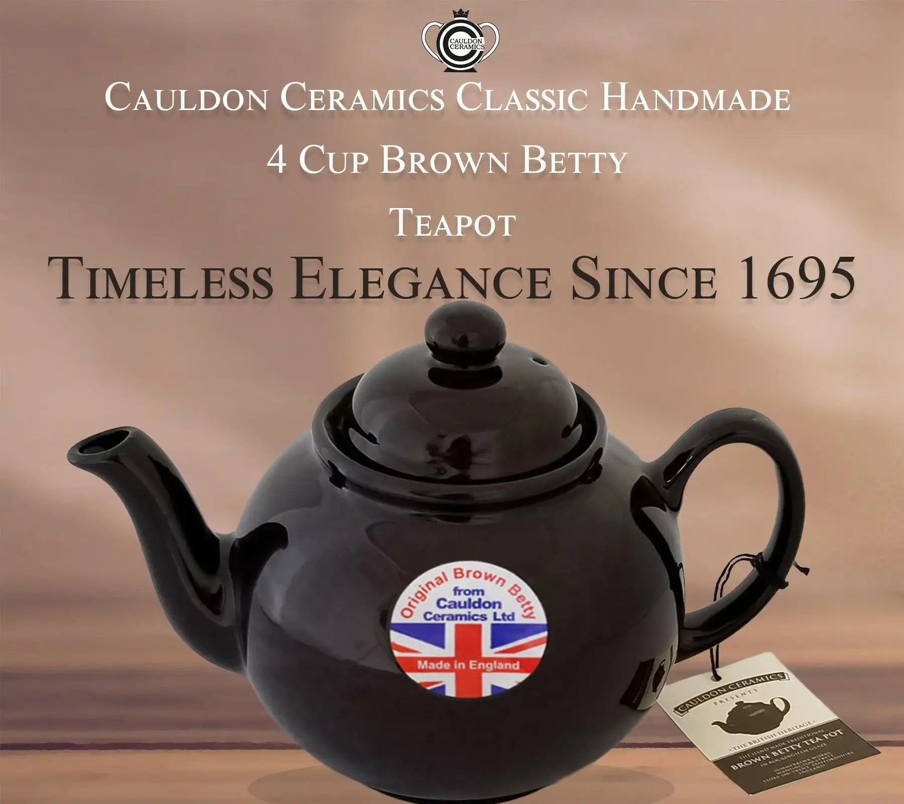 Cauldon Ceramics Brown Betty 4-Cup Teapot in Rockingham Brown - British Food Supplies