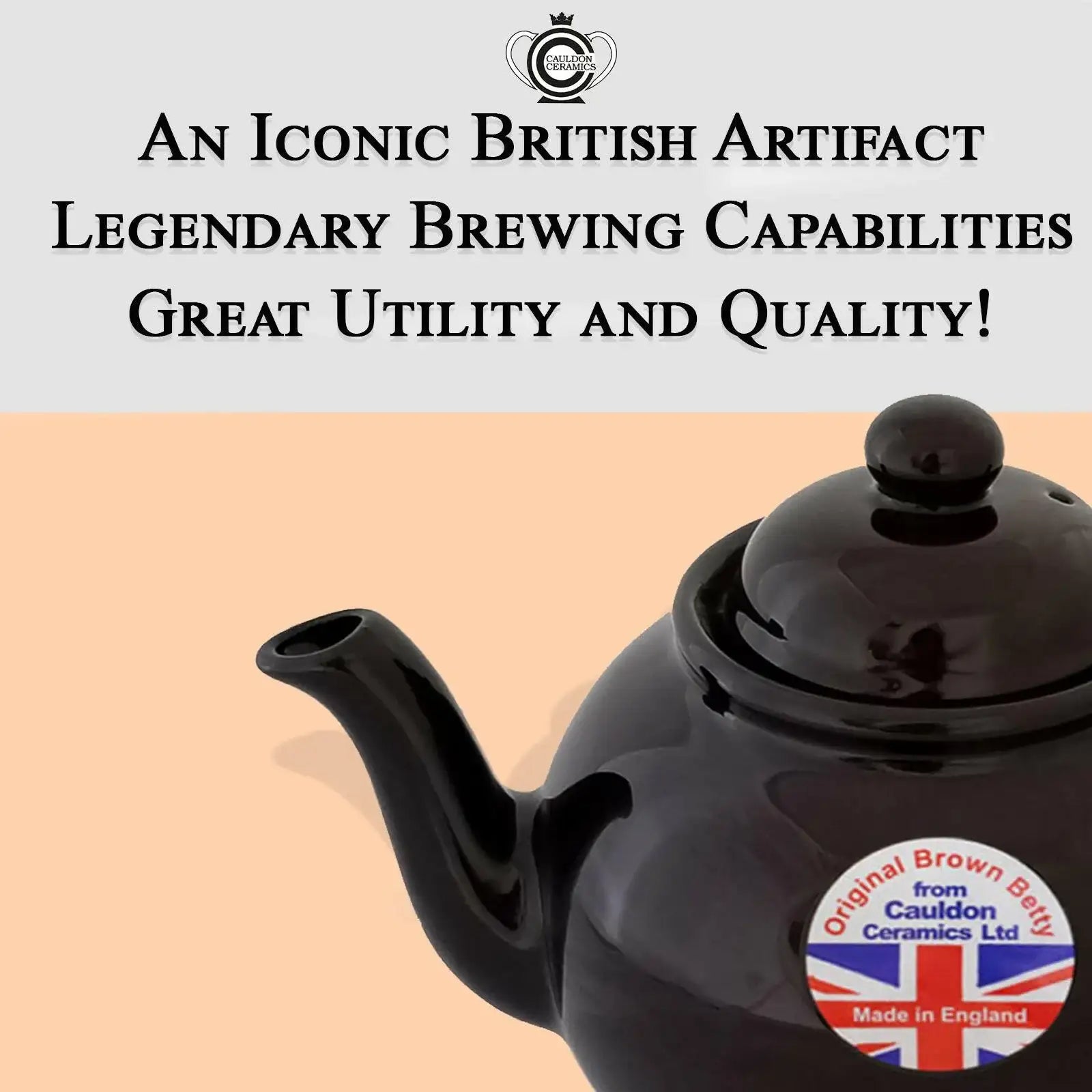 Cauldon Ceramics Brown Betty 4-Cup Teapot in Rockingham Brown - British Food Supplies