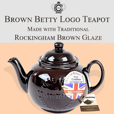 Cauldon Ceramics Brown Betty 4 Cup Teapot with Original Staffordshire Logo