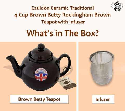 Cauldon Ceramics Brown Betty 4 Cup teapot with Infuser