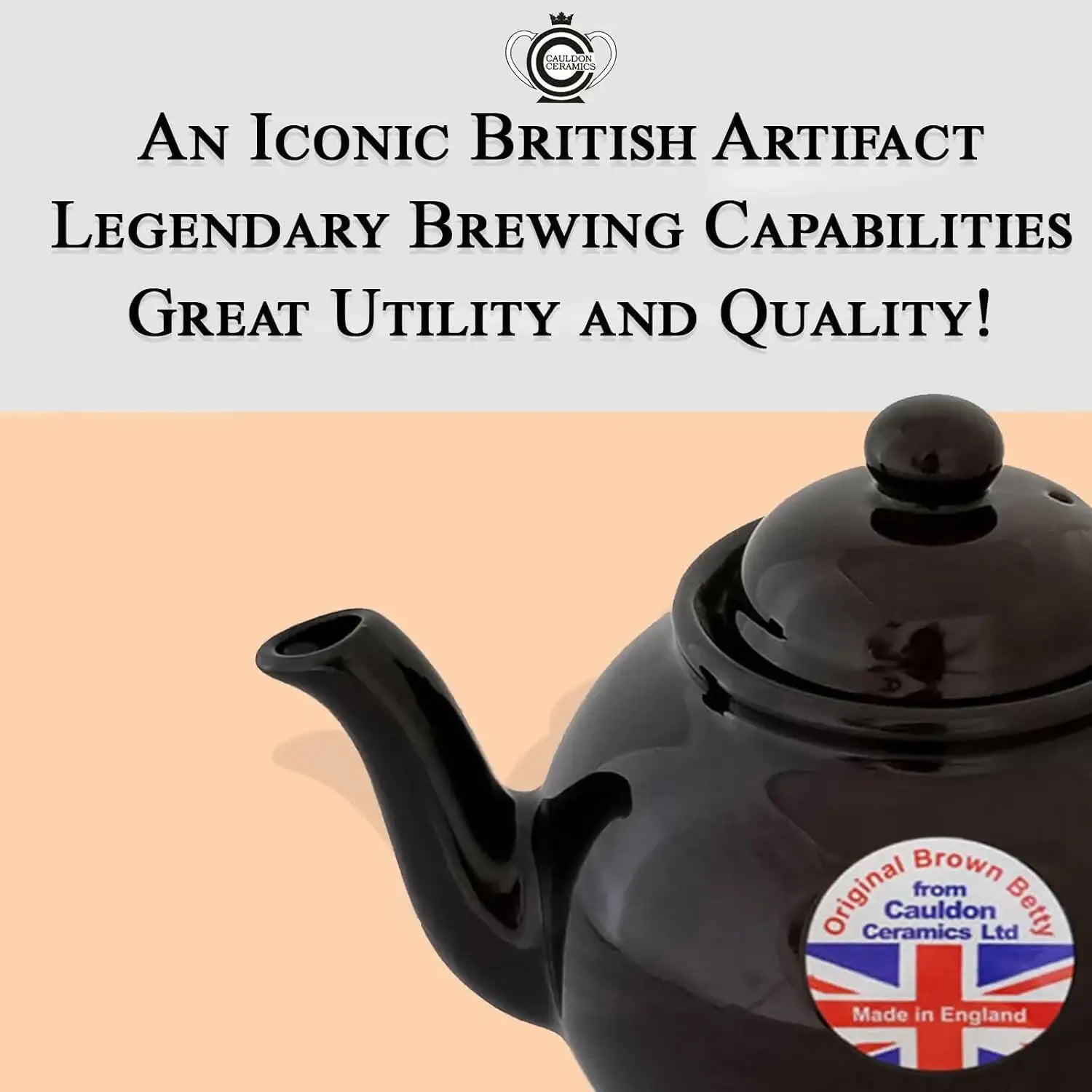 Cauldon Ceramics Brown Betty Teapot, 6-Cup - British Food Supplies