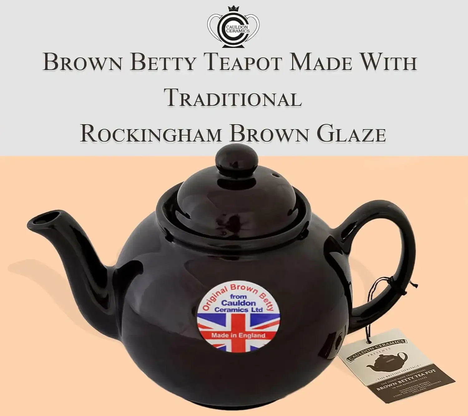 Cauldon Ceramics Brown Betty Teapot, 6-Cup - British Food Supplies