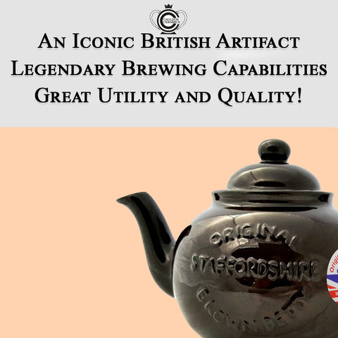 Cauldon Ceramics Brown Betty 6 Cup Teapot in Rockingham Brown with "Original Staffordshire" Logo