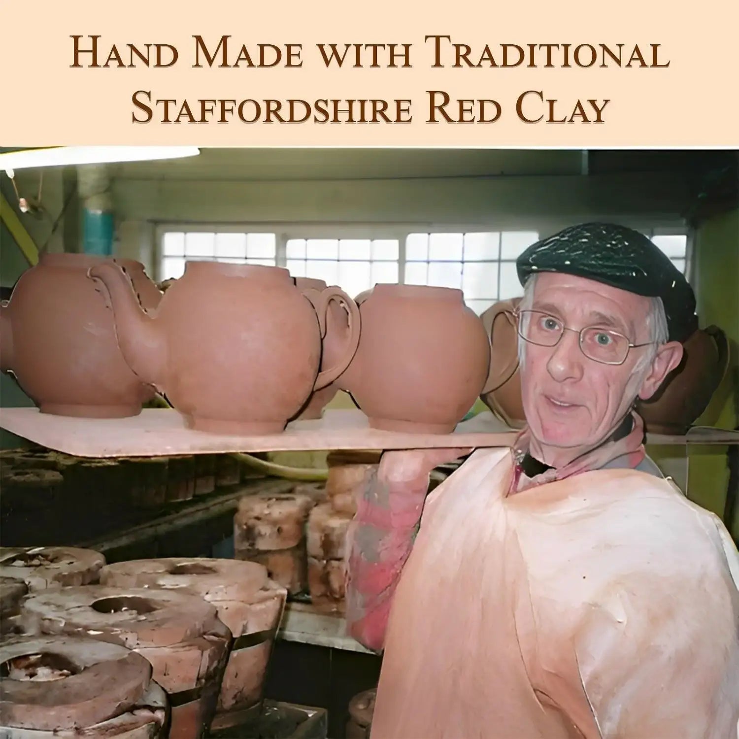 Cauldon Ceramics Traditional 6 Cup Brown Betty Christmas Pudding Teapot - British Food Supplies