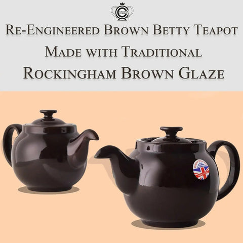 Cauldon Ceramics Re-Engineered Ian McIntyre Brown Betty 4 Cup Teapot without Infuser - British Food Supplies