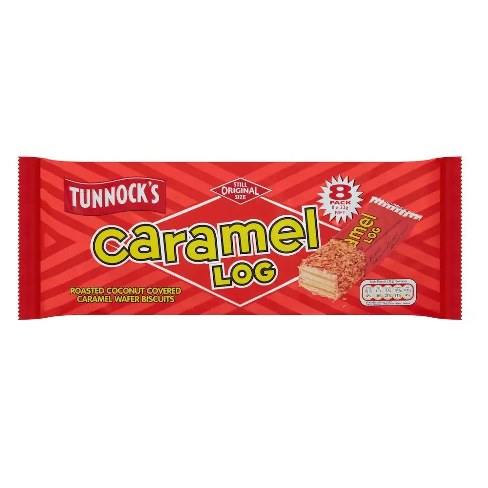 Tunnocks Caramel Log Wafer Biscuits 8pk