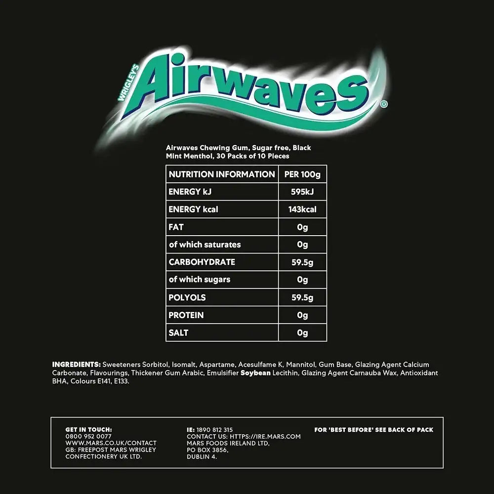 Wrigley's Airwaves Black Mint Gum