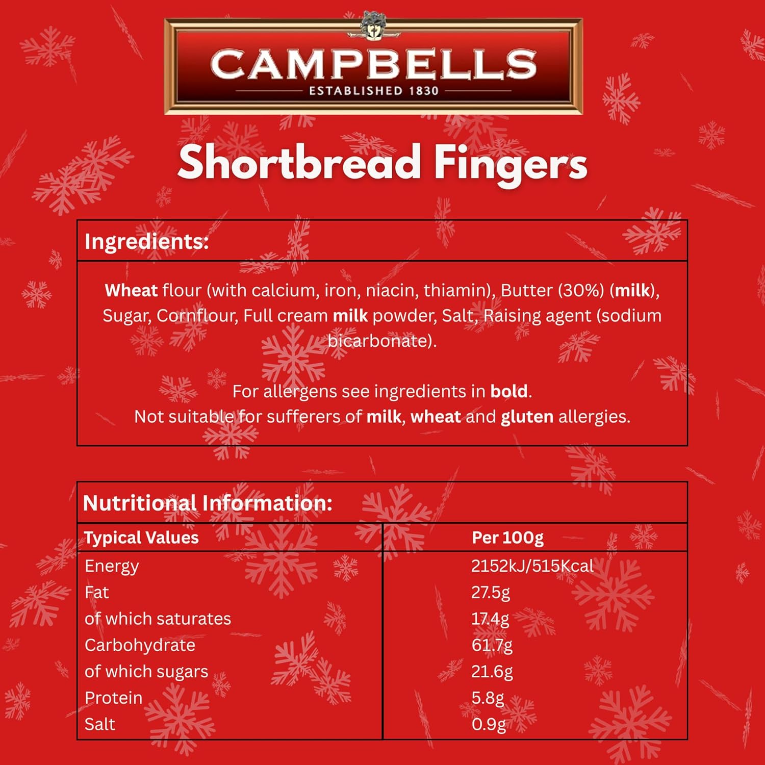Campbells Shortbreads Santa & Christmas Tree Tin 90g