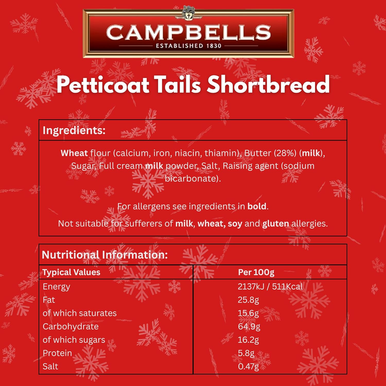 Campbells Shortbreads Santa Family Tin (Petticoat Tails) 115g