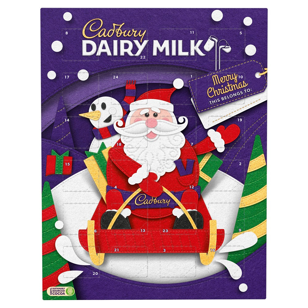 Cadbury Dairy Milk Advent Calendar Christmas Chocolate 90g